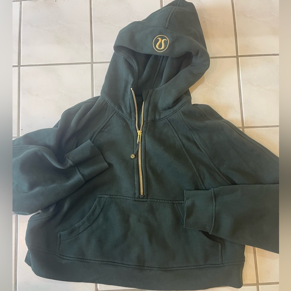 lululemon athletica Dark Green Hoodie with Gold Accents